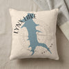 Cream pillow with blue Lynx Lake map graphic and "ARIZONA" text.