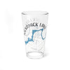 Clear glass featuring a map of Nickajack Lake with compass rose and "Tennessee" text.