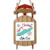 Sled ornament with "Merry Christmas FROM Lake Erie" and snowflakes.