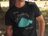 Black t-shirt with "Lake Pontchartrain Louisiana" and a teal map outline.