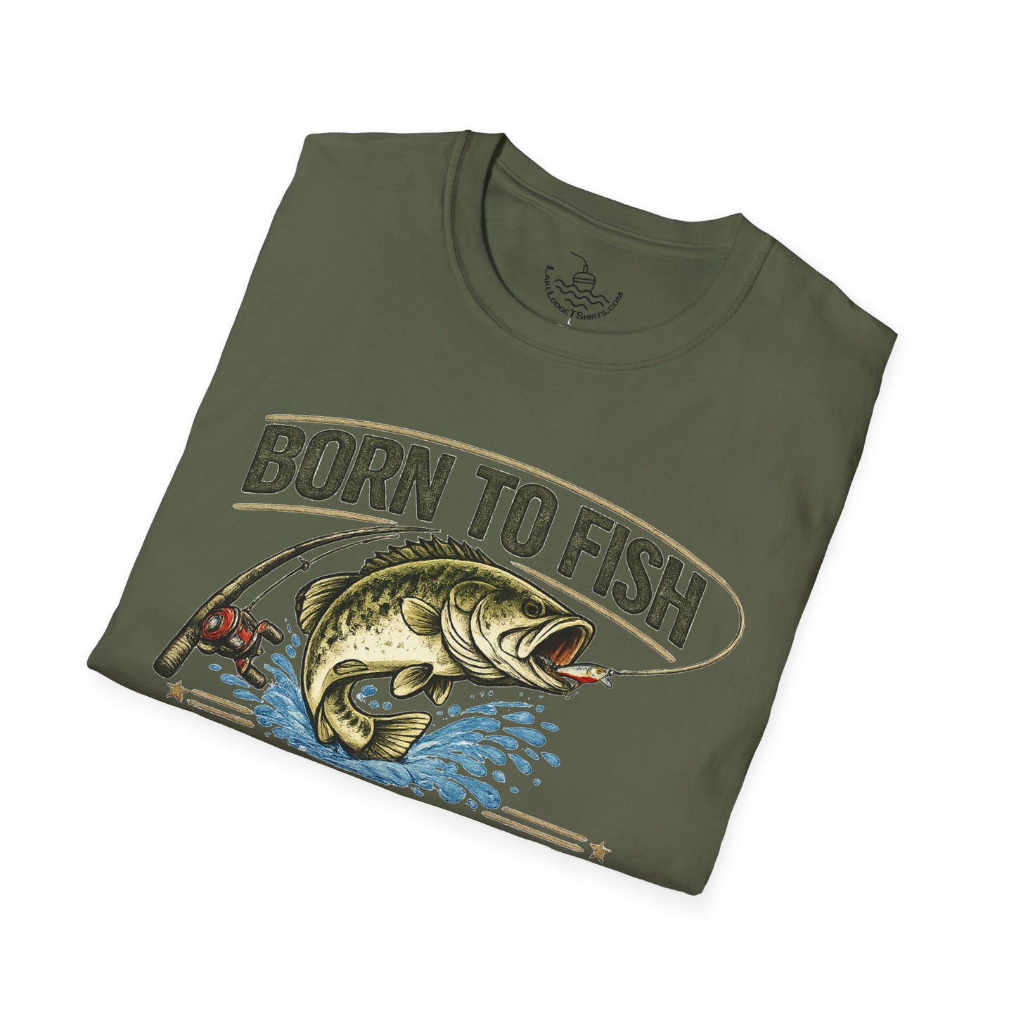 Born to Fish Forced to Work Shirt, Funny Fishing Tee, Fisherman Angler Funny Shirt, Father's Day, Grandpa, New Job Gift