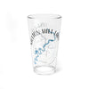 Clear glass pint glass with "Melton Hill Lake" and a blue lake outline map.