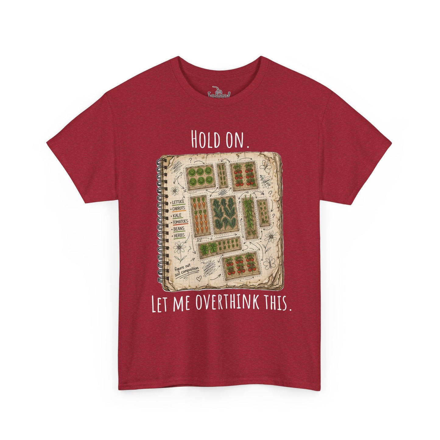 Garden Planning Shirt, Hold On Let Me Overthink This Gardening Humor, Planting Guide Map Drawing, Vegetable Garden Shirt