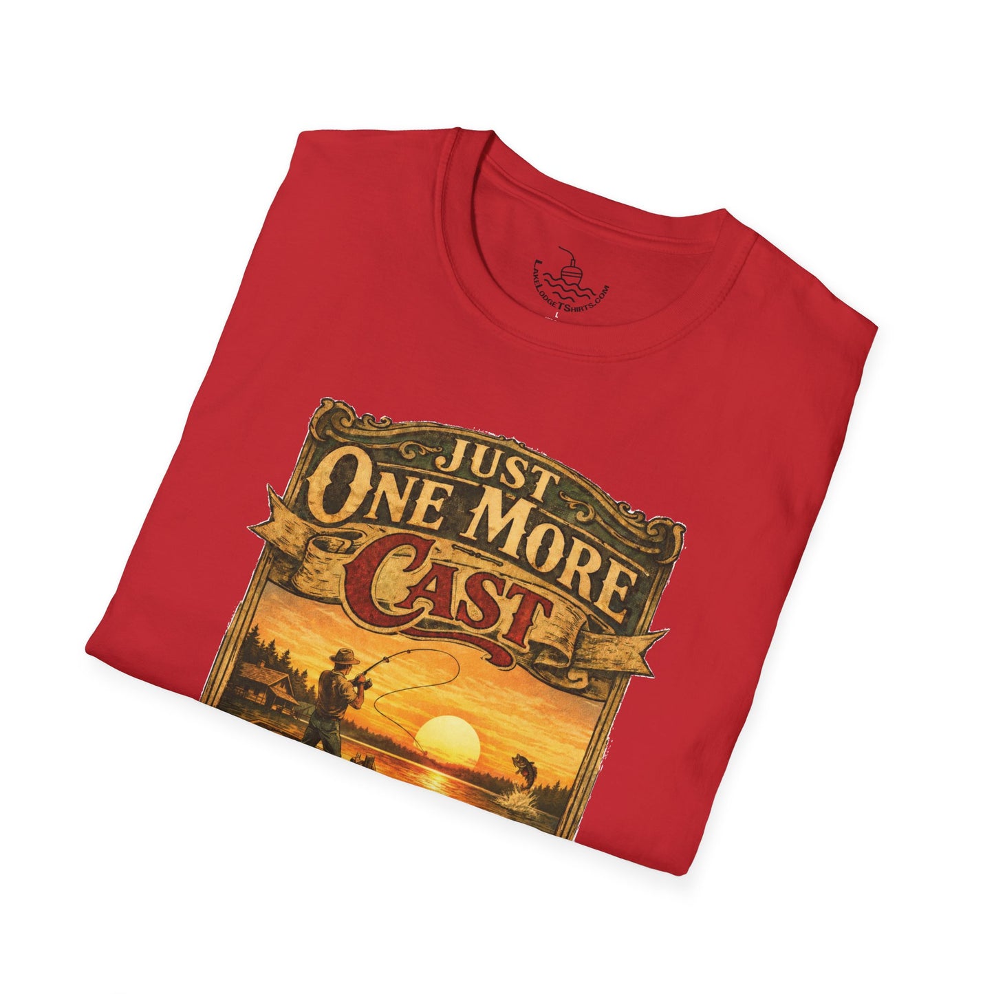 Just One More Cast Funny Fishing T-Shirt | Vintage Retro Design for Anglers and Fisherman