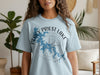 Light blue t-shirt with Percy Priest Lake map and compass graphic, including Tennessee text.