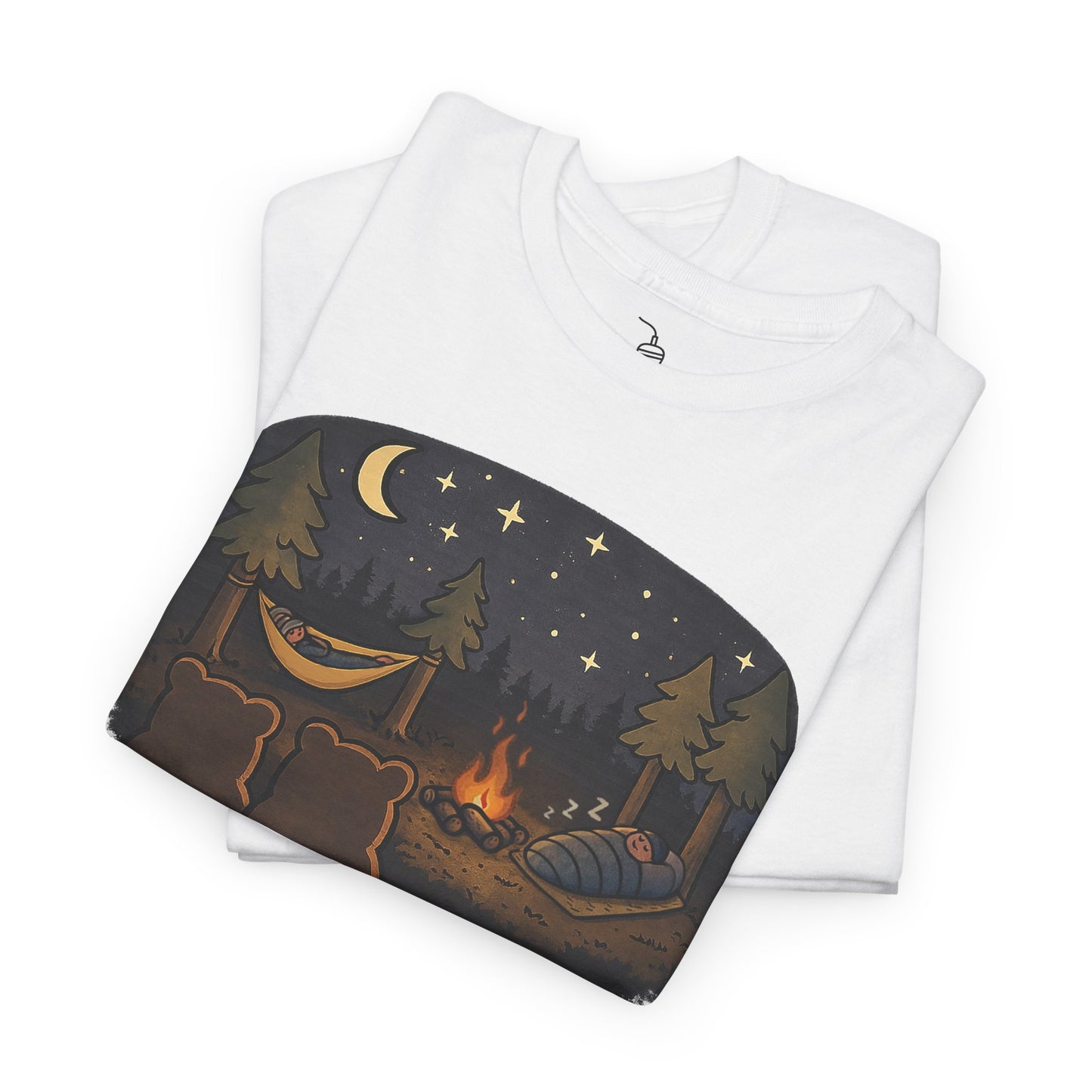 Campfire Bears Humor T-Shirt, People in Sleeping Bags are Bear Burritos and Tacos Joke, Camping Hiking Smores Bonfire Apparel