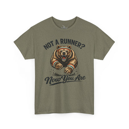 Running Shirt Kodiak Bear Not a Runner Now You Are Tee | Funny Tee for 5k and 10k Races | Walking Aerobics Workout Shirt
