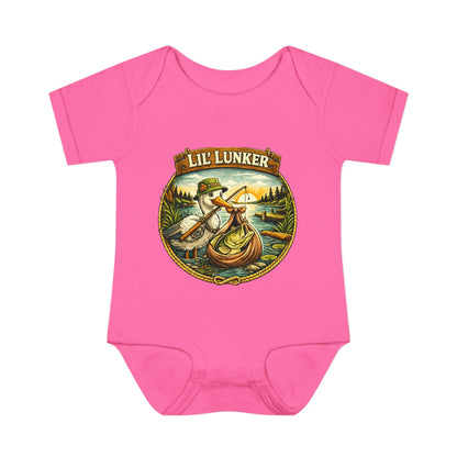 Baby Bass Fishing Lil Lunker Baby Shower BodySuit Jumper Infant Bodysuit | Baby Boy Girl Stork Delivery New Baby Gift