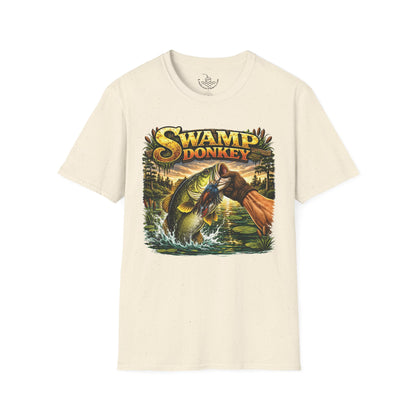 Swamp Donkey Bass Fishing Funny T-Shirt Ultra Soft | Vintage Largemouth Angler Shirt Father's Day