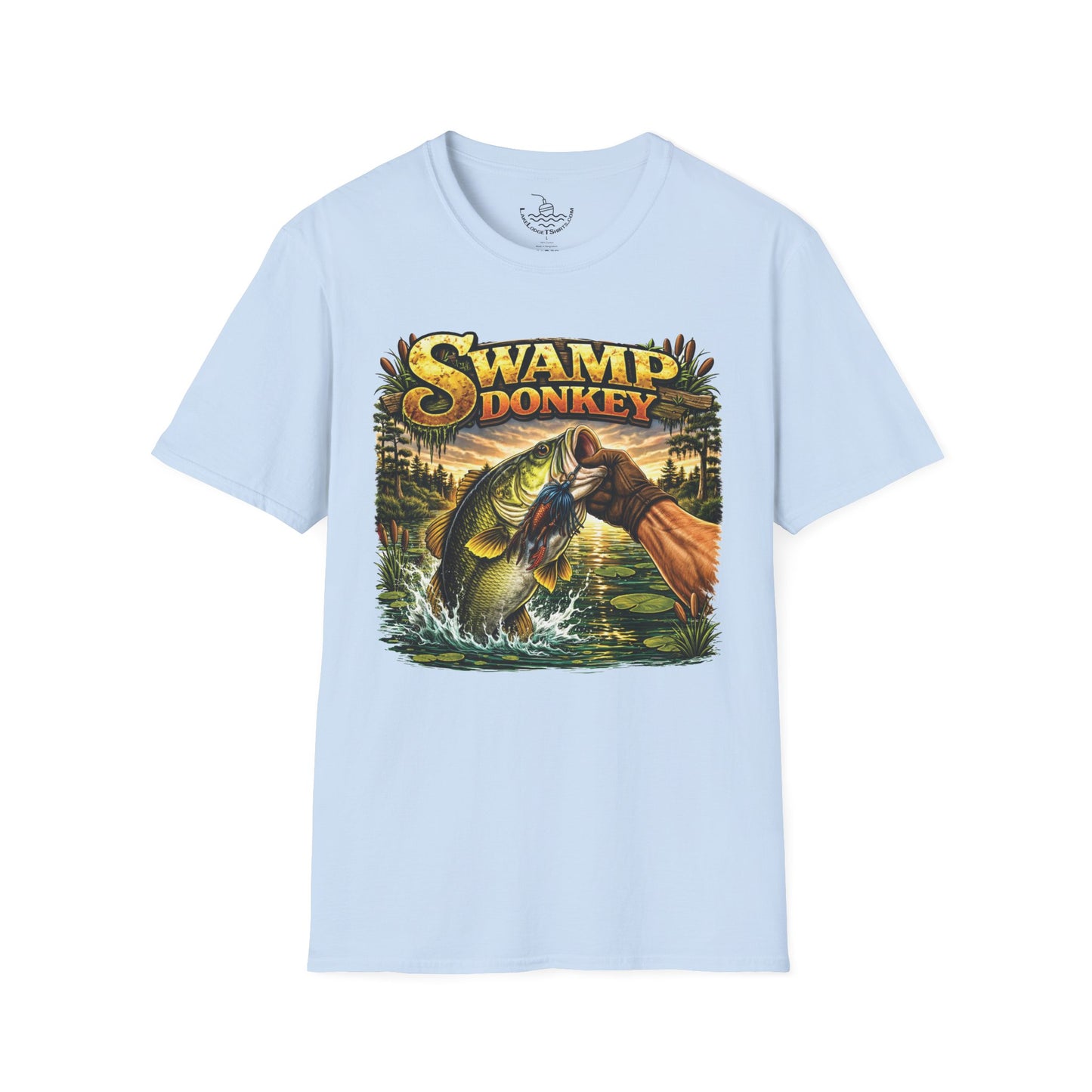 Swamp Donkey Bass Fishing Funny T-Shirt Ultra Soft | Vintage Largemouth Angler Shirt Father's Day