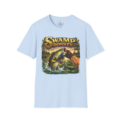 Swamp Donkey Bass Fishing Funny T-Shirt Ultra Soft | Vintage Largemouth Angler Shirt Father's Day