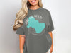 Gray t-shirt with Lake Calhoun Georgia map graphic and compass rose.