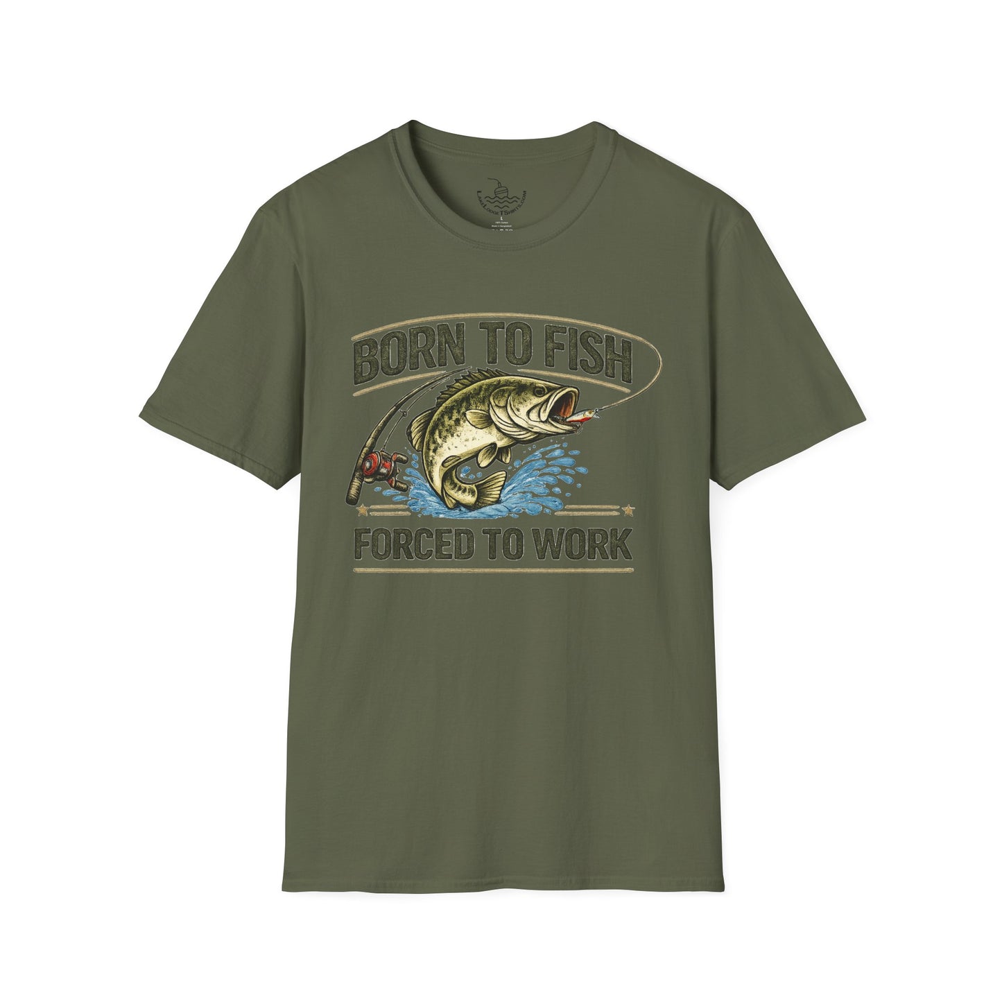 Born to Fish Forced to Work Shirt, Funny Fishing Tee, Fisherman Angler Funny Shirt, Father's Day, Grandpa, New Job Gift