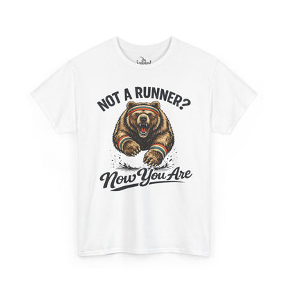 Running Shirt Kodiak Bear Not a Runner Now You Are Tee | Funny Tee for 5k and 10k Races | Walking Aerobics Workout Shirt