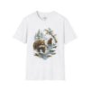Kodiak Winter Brown Bear Fishing T-Shirt | Wildlife Salmon Catch Nature Lover Tee | Rustic Forest Animal Art Gift Shirt