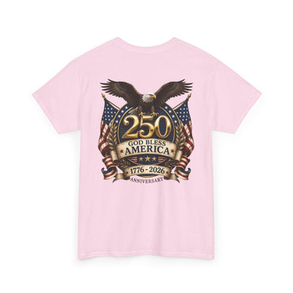 USA 250th Anniversary FREEDOM Shirt | Front and Back Design | Patriotic Fourth of July featuring Bald Eagle American Flag Shirt