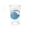 Glass featuring blue map of Lake Pontchartrain and "LOUISIANA" text.