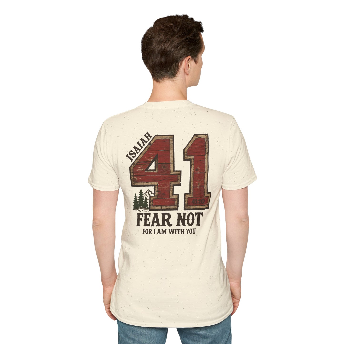 Isaiah 41:10 Fear Not For I am With You Bible Verse Scripture T-Shirt | Sports Jersey | Baptism Gift Rustic Mountain Retro