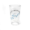 Glass with Fort Loudoun Lake map and compass design, Tennessee text.