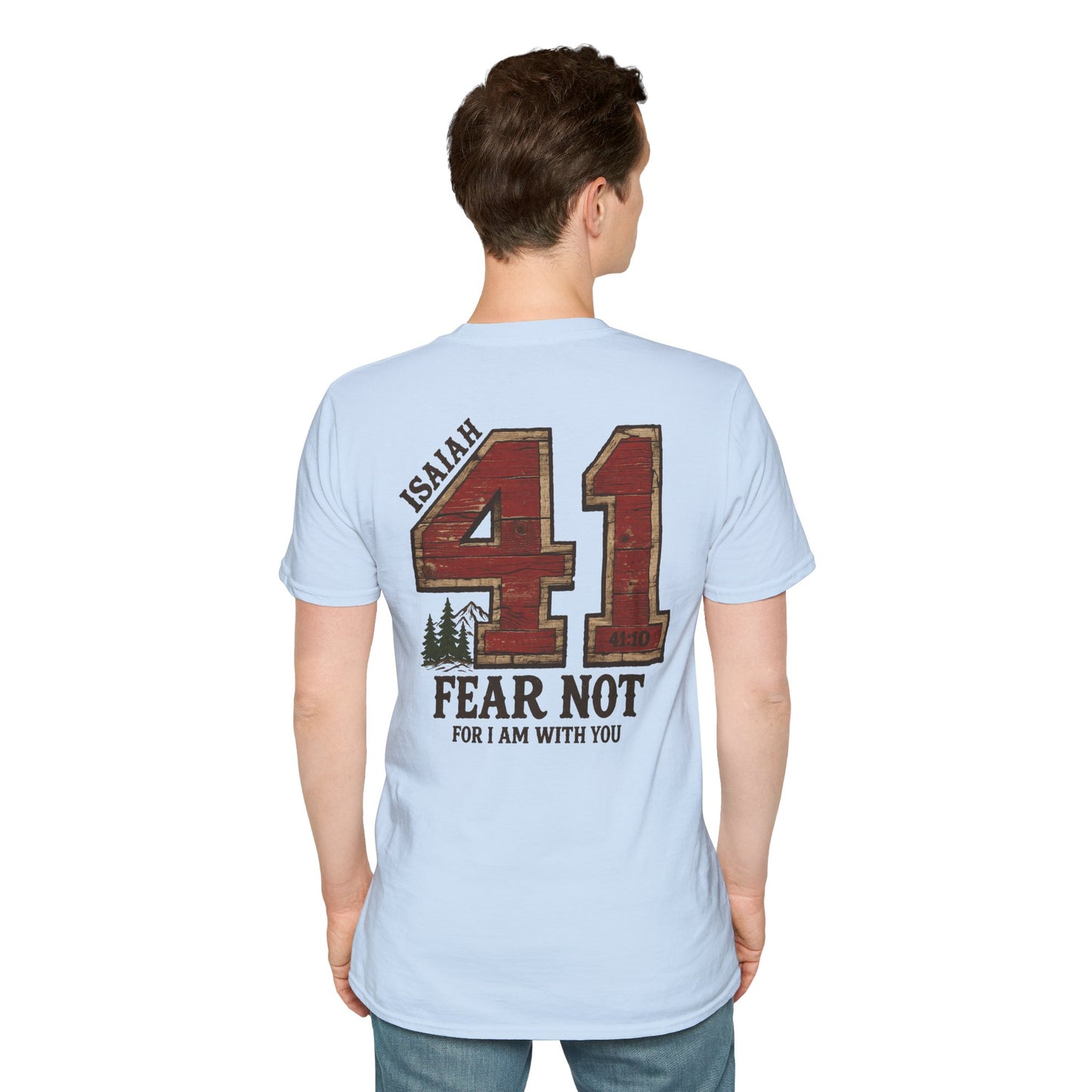 Isaiah 41:10 Fear Not For I am With You Bible Verse Scripture T-Shirt | Sports Jersey | Baptism Gift Rustic Mountain Retro