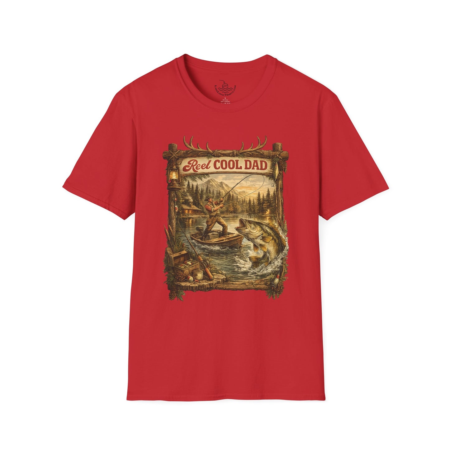 Fishing Shirt Real Reel Cool Dad Joke T-Shirt | Antique Bass Fishing Lake Life Angler Sports Fisherman Gift