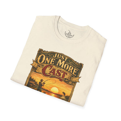 Just One More Cast Funny Fishing T-Shirt | Vintage Retro Design for Anglers and Fisherman