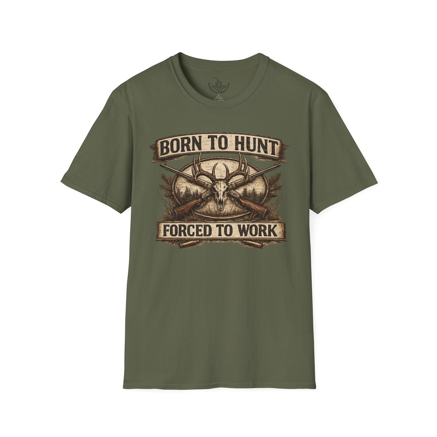 Born to Hunt Forced to Work ULTRA SOFT Shirt, Funny Deer Hunting Tee for the Weekend Hunter, Father's Day, Grandfather