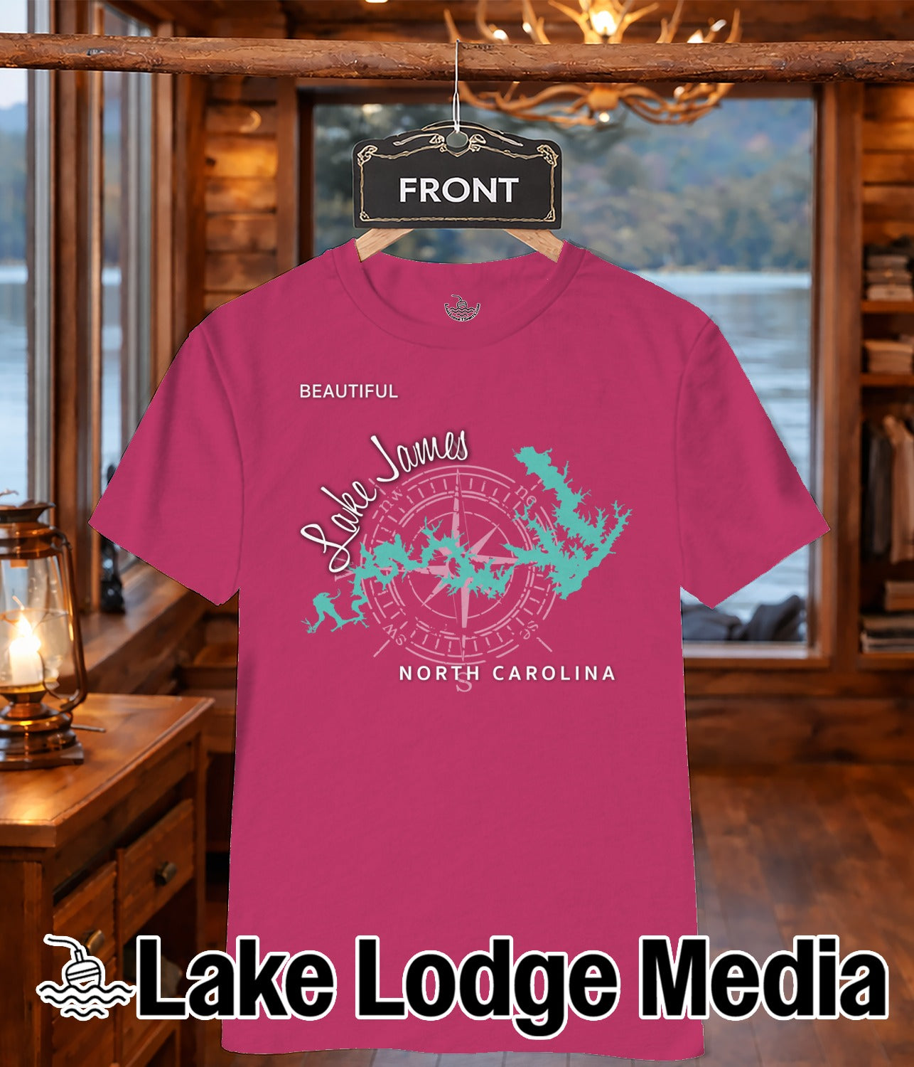 Lake James North Carolina Map Design T-Shirt or Sweatshirt