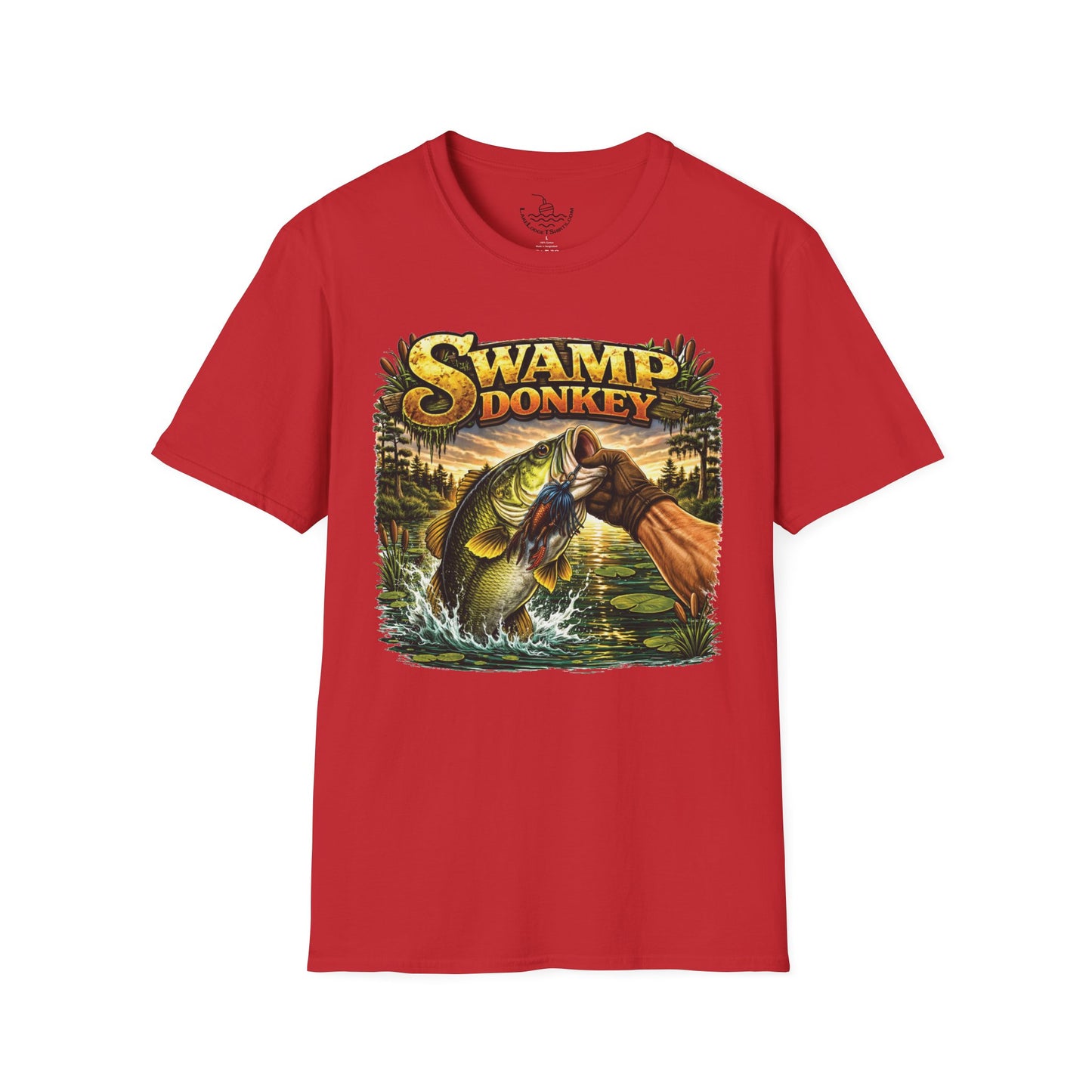 Swamp Donkey Bass Fishing Funny T-Shirt Ultra Soft | Vintage Largemouth Angler Shirt Father's Day