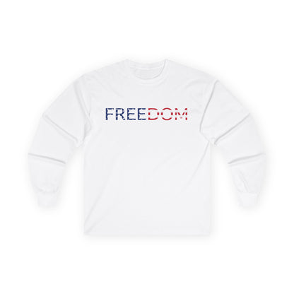 USA 250th Anniversary FREEDOM Long Sleeve Shirt | Front and Back Design | Patriotic July 4th Bald Eagle American Flag