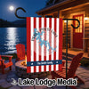 Garden flag with red and white stripes, Percy Priest Lake map, and "The Smith Family."