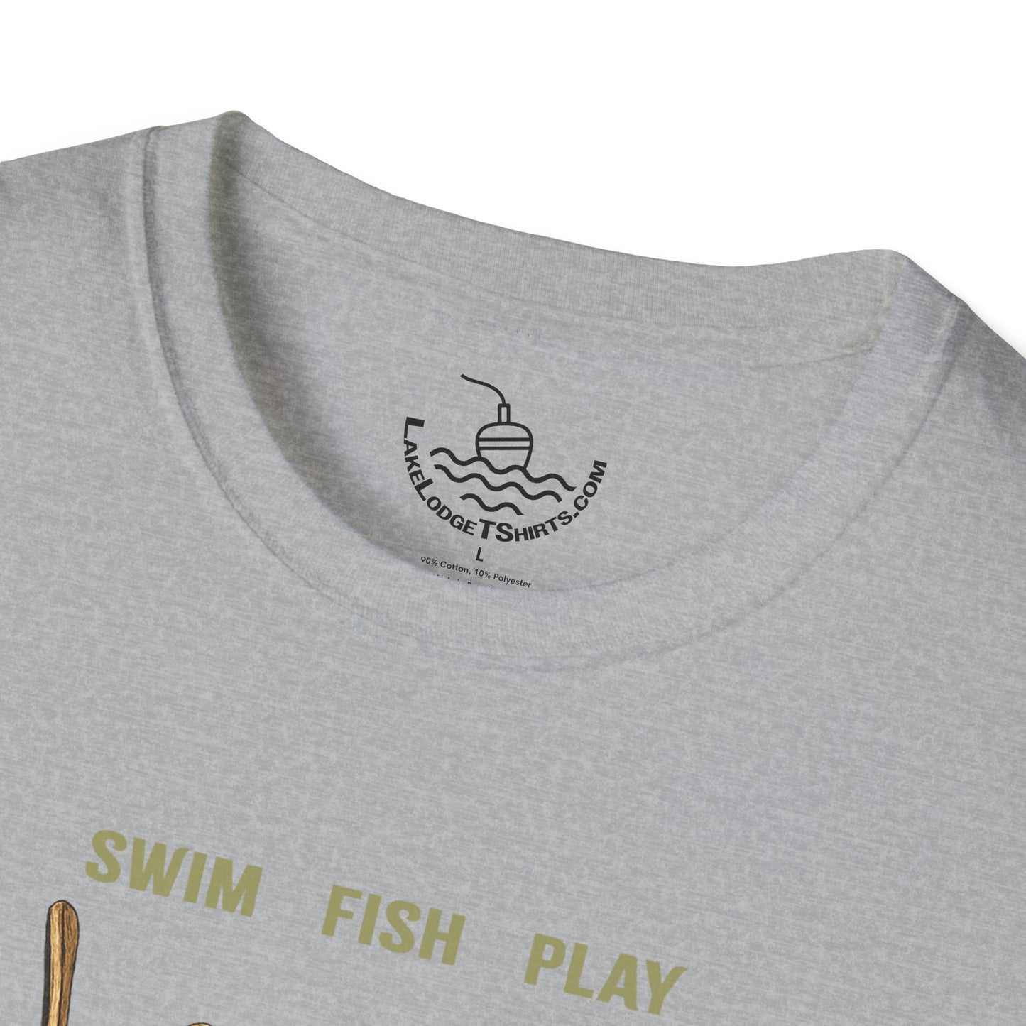 Lake Life T-Shirt | Boat Oars Life Preserver Anchor Letters Rustic Design | Fishing Water Skiing Gift Tee