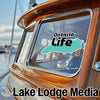 Sticker with "Ontario Life" text and Ontario map shape on boat window.