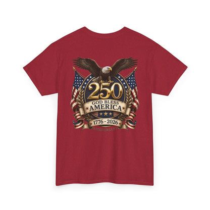 USA 250th Anniversary FREEDOM Shirt | Front and Back Design | Patriotic Fourth of July featuring Bald Eagle American Flag Shirt