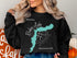 Black sweatshirt with Baker Lake Washington map and compass graphic.