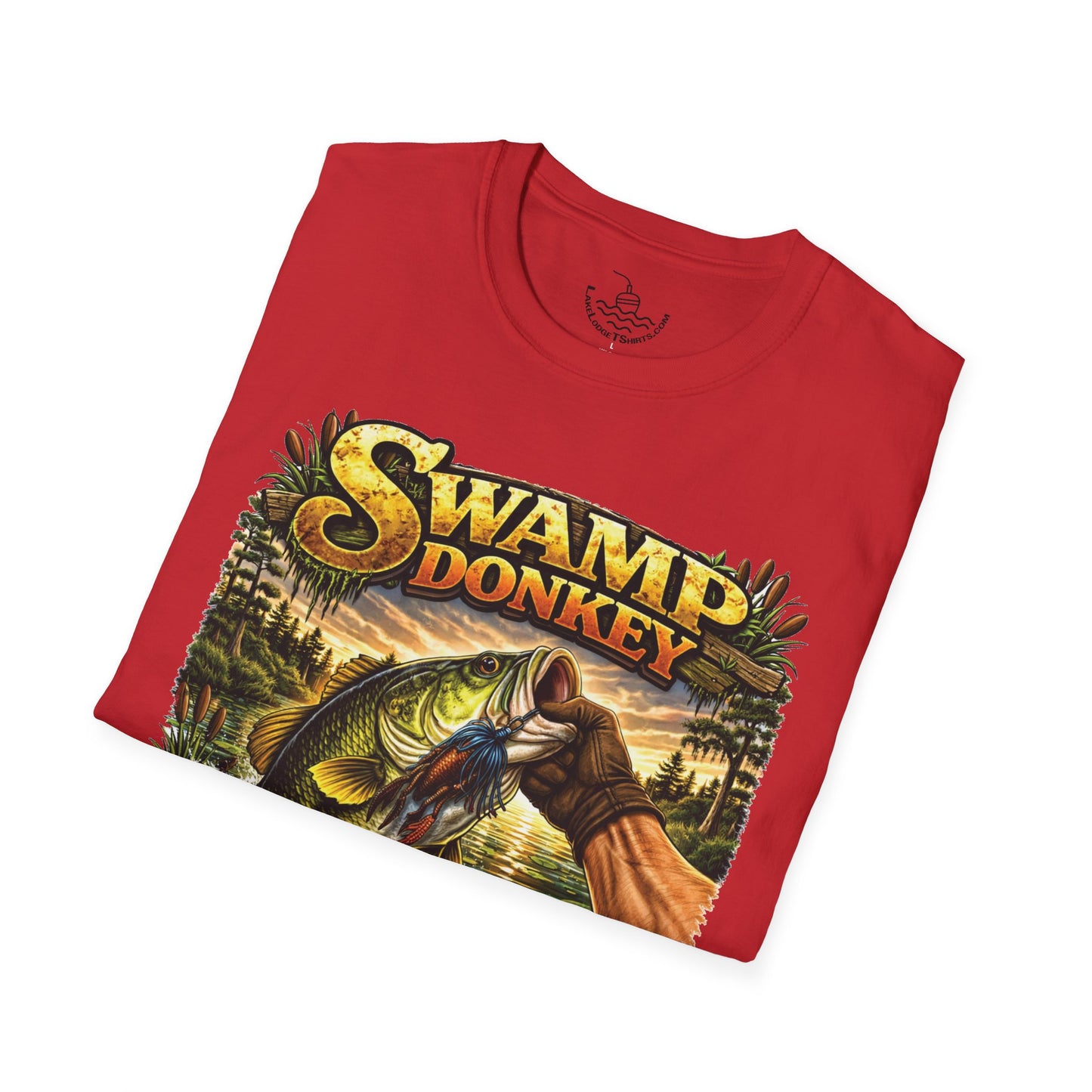 Swamp Donkey Bass Fishing Funny T-Shirt Ultra Soft | Vintage Largemouth Angler Shirt Father's Day