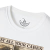 Fly Fishing Cast All Your Cares Upon the Lord Scripture T-Shirt | 1 Peter 5:7 Bible Verse for Fisherman, Father's Day