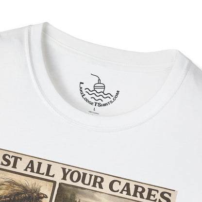 Fly Fishing Cast All Your Cares Upon the Lord Scripture T-Shirt | 1 Peter 5:7 Bible Verse for Fisherman, Father's Day