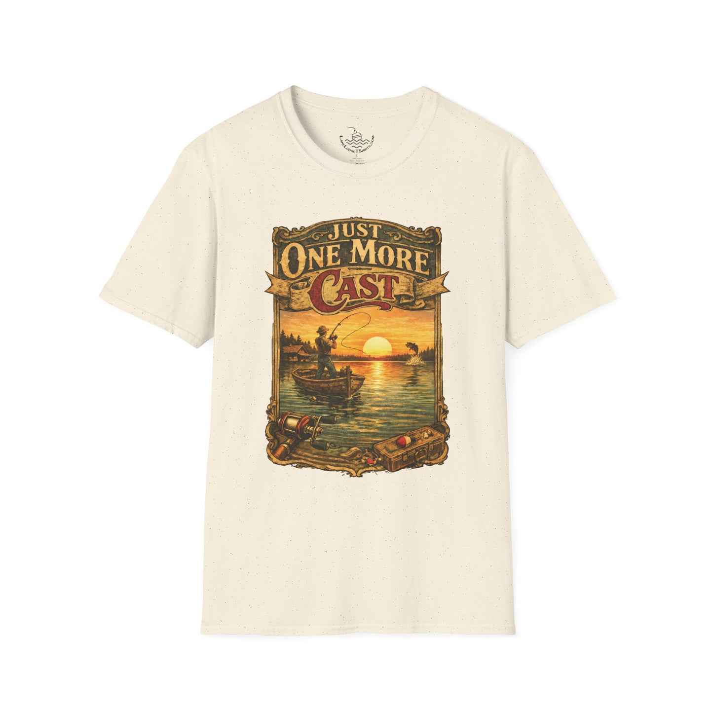 Just One More Cast Funny Fishing T-Shirt | Vintage Retro Design for Anglers and Fisherman
