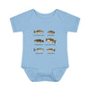 Bass Fish Cute Baby Infant Bodysuit Onesie | Smallmouth, Rock, Spotted, Striper, Largemouth Bass Cool Fishing Baby Onesie