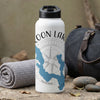 White water bottle with "LOON LAKE" text, blue lake outline, and compass graphic.