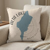 Pillow with Alta Lake Washington map, compass rose, and text.