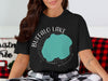 Black t-shirt with Buffalo Lake Minnesota map graphic and compass design.