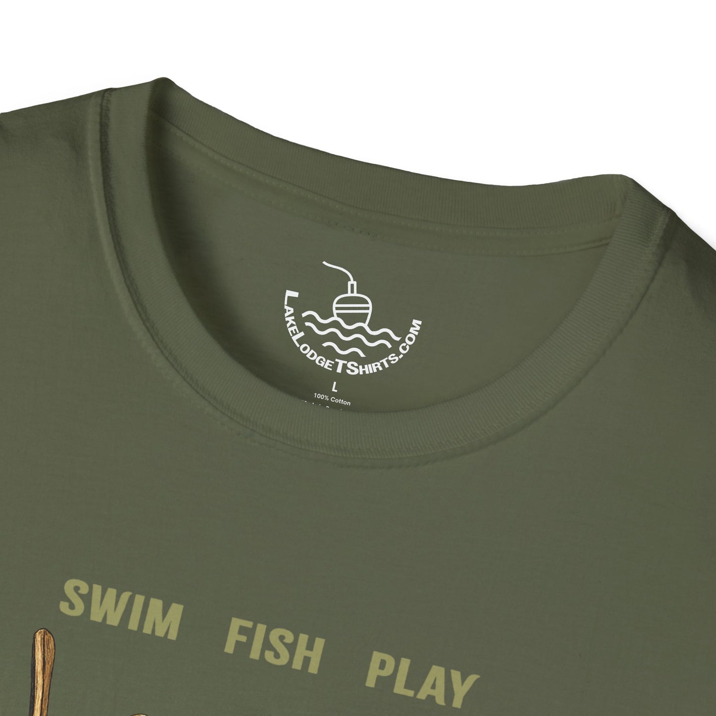 Lake Life T-Shirt | Boat Oars Life Preserver Anchor Letters Rustic Design | Fishing Water Skiing Gift Tee