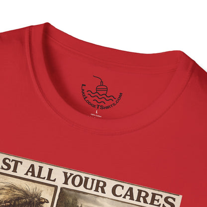 Fly Fishing Cast All Your Cares Upon the Lord Scripture T-Shirt | 1 Peter 5:7 Bible Verse for Fisherman, Father's Day
