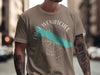 Brown t-shirt with Lake Wenatchee, Washington graphic and compass design.