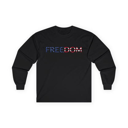 USA 250th Anniversary FREEDOM Long Sleeve Shirt | Front and Back Design | Patriotic July 4th Bald Eagle American Flag