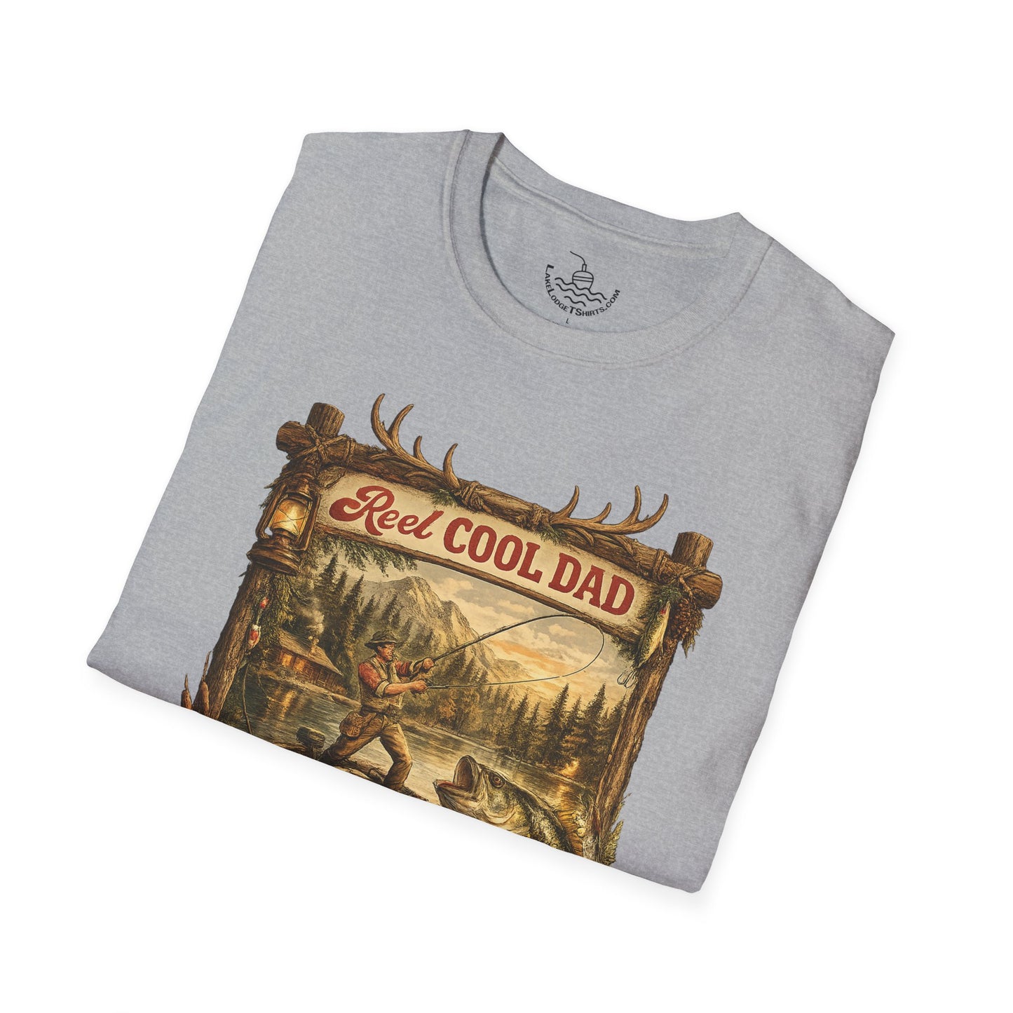 Fishing Shirt Real Reel Cool Dad Joke T-Shirt | Antique Bass Fishing Lake Life Angler Sports Fisherman Gift