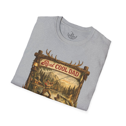 Fishing Shirt Real Reel Cool Dad Joke T-Shirt | Antique Bass Fishing Lake Life Angler Sports Fisherman Gift