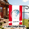 Customizable garden flag with "Lake Charleston Ontario" and "The Smith Family" text.